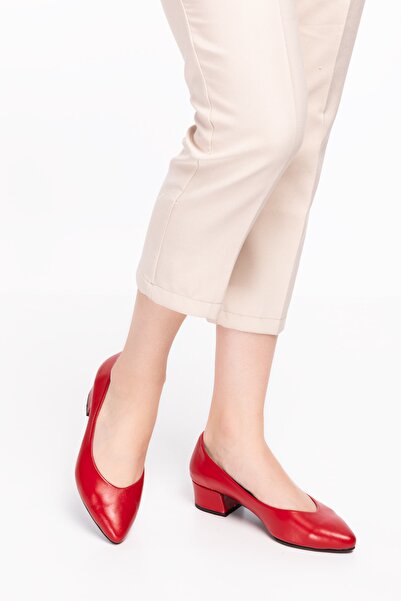 Potini Ayakkabı Hakiki Deri Kadın Topuklu Ayakkabı