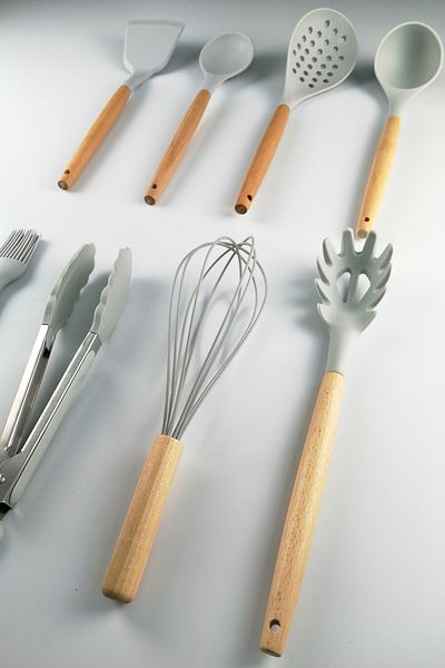 Digithome Silicone Wooden Gray 8 Piece Serving Set C320.049