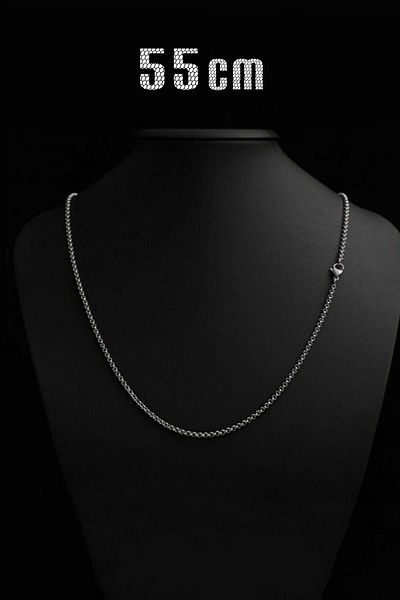 The Collection Forse Unisex Thin Steel Chain Necklace 55 Cm