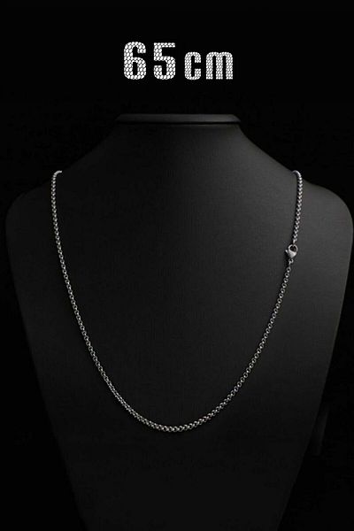The Collection Forse Unisex Thin Steel Chain Necklace 65 Cm