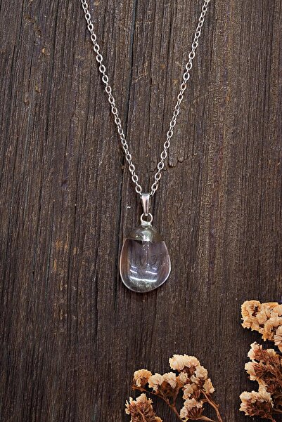 Dünya Doğal Taş Kristal Kuvars Taşı Kadın Kolyesi