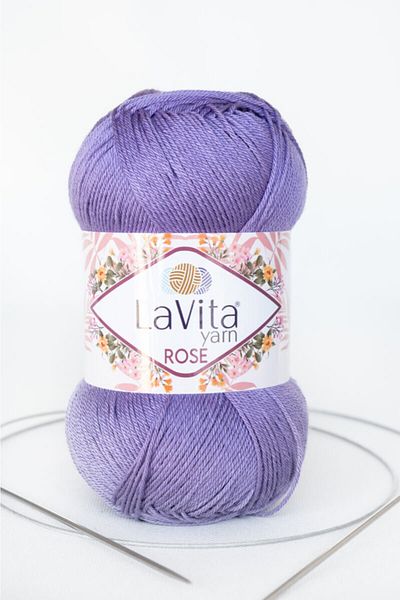 LaVita Yarn Τριαντάφυλλο Amigurumi, Punch, Etamin, Πλεκτό Χέρι Σπάτσο Taka Yarn (5130-eflatun)