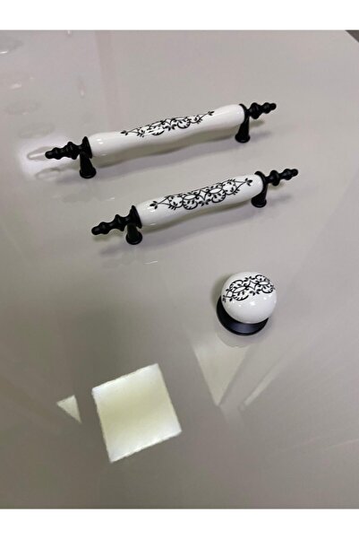 Tomurcuk Beyaz-siyah Desenli Porselen 128 Mm (1120-85-128-380)