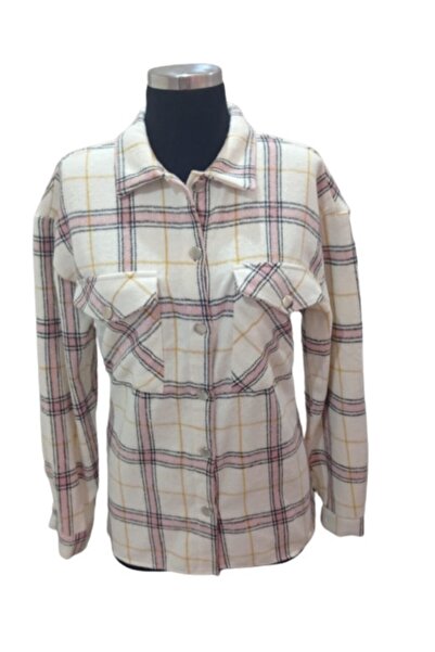 ZY BUTİK Cream Plaid Lumberjack Shirt
