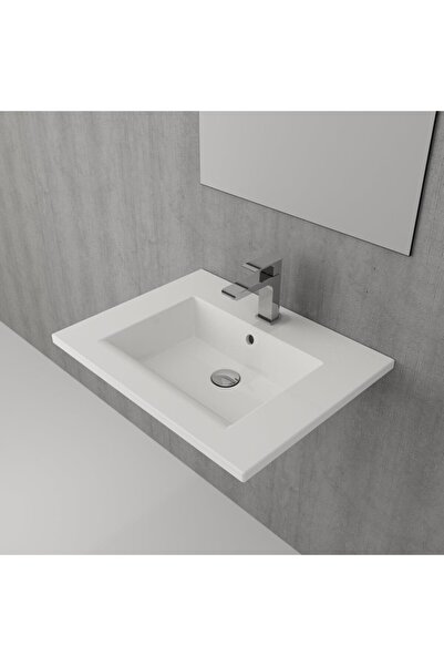 Bocchi Milano Etajerli Lavabo 60 Cm Parlak Beyaz 1161-001-0126 Sifon Kapak Hariç