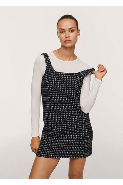MANGO Woman Women's Black Cotton Blended Gilet