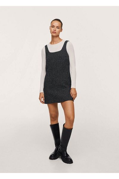 MANGO Woman Women's Black Cotton Blended Gilet