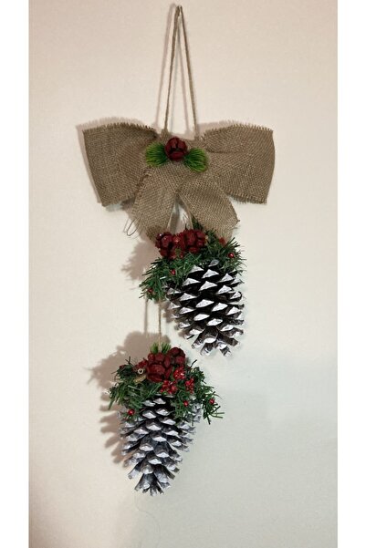 sticc.co Ornament alb, înghețat, în formă de con, cu 2 uși