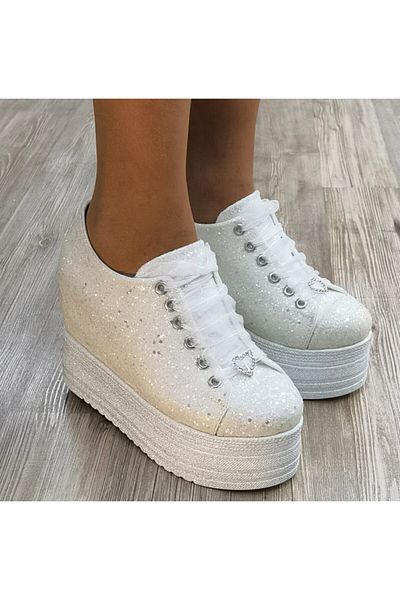 Ayakkabı Tutkusu Stilo ® Hidden Heel 13cm Glitter Bridal Shoes