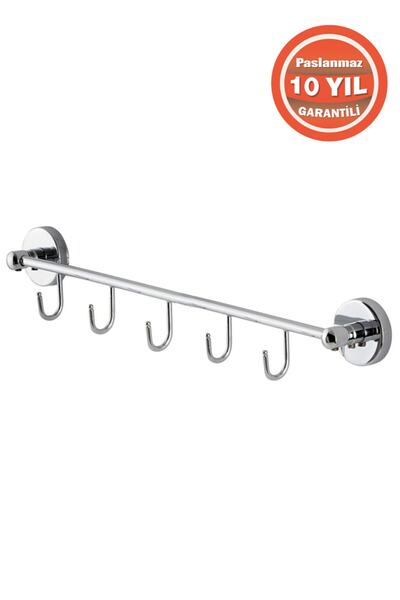 ÇELİK BANYO Paslanmaz Pirinç 5'li Banyo Askısı Set Askılık