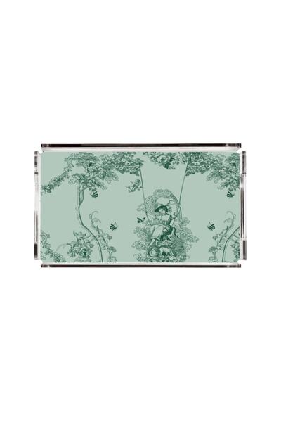 VİTELLİ Timeless Collection Yeşil 40x20 Pleksi Tepsi