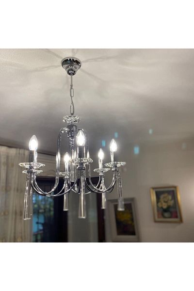 Yalçın Aydınlatma Yıldırımmavize 6-Piece Countess Chandelier (Fully Assembled)
