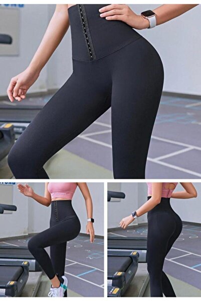 bejamonti Colanți corset cu agrafă pentru strângerea taliei înalte Colanți co...