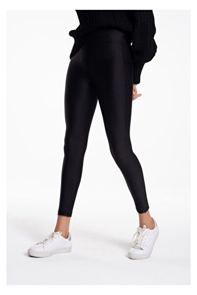 bejamonti Γυναικείο μαύρο γυαλιστερό καλσόν ντίσκο