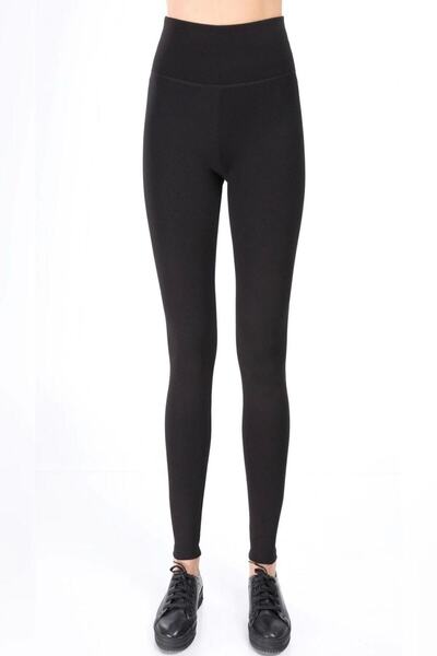 bejamonti Γυναικείο μαύρο πλεκτό κολάν με φαρδιά μέση από ατσάλι