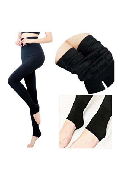 Momslab Ženske crne plišane tajice