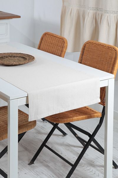 cotton maison Natural Runner Απλό Βαμβακερό Λινό Αυθεντικό 40x110 εκ