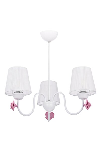 VK HOME AYDINLATMA Valentina 3 Lü Avize Beyaz (beyaz Şapka)