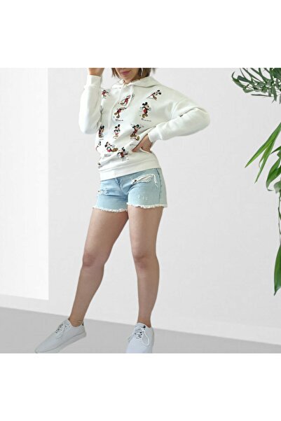 S&A Collectionn Φούτερ με στάμπα Loose Cut Oversize με κουκούλα (ΛΕΥΚΟ)