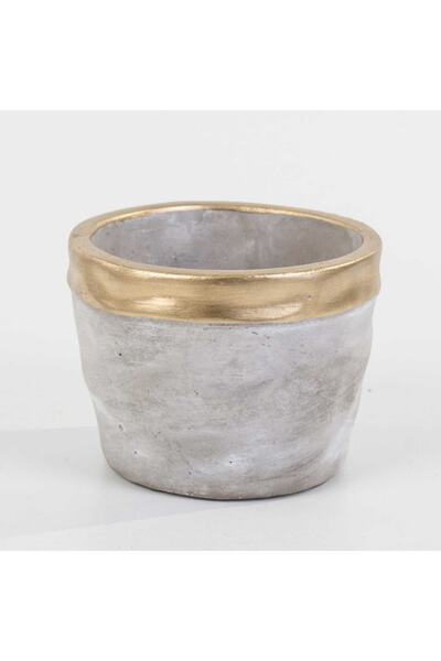 Euro Flora Dore Bantlı Beton Saksı 12X9 Cm