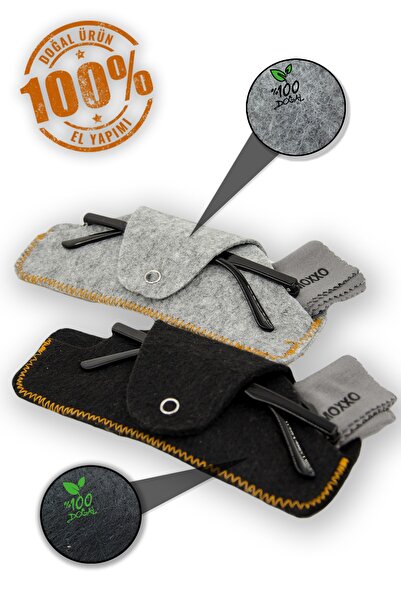 mottomia 100% Handmade Sun and Reading Glasses Case Made of Single Black Felt