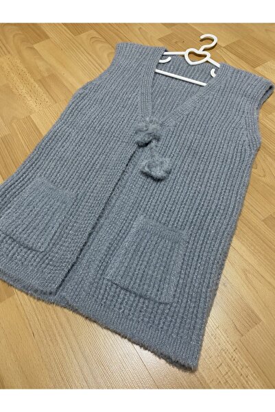 AYHANHOME Vestă pentru femei tricotată moale cu buzunare