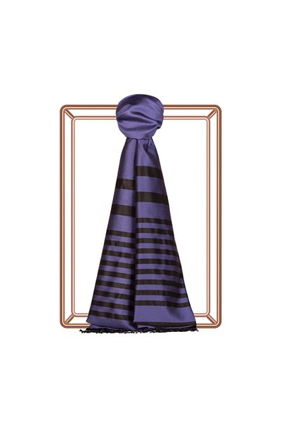 ipekevi Violet Focus Meridian Stripes șal de mătase