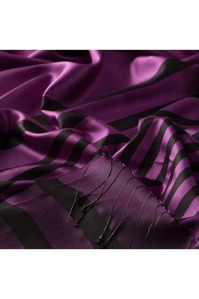 ipekevi Lilac Focus Meridian Striped Silk Shawl
