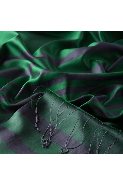 ipekevi Emerald Focus Meridian Stripes șal de mătase