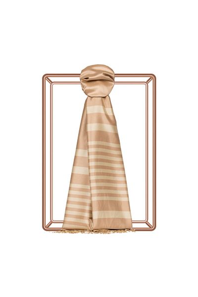 ipekevi Μεταξωτό σάλι Ivory Focus Meridian Stripes