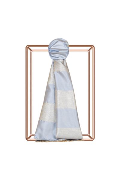 ipekevi Şal de mătase Baby Blue Glitter Block