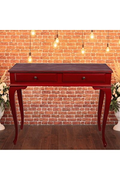 ROYS AHŞAP Ahşap 120 Cm Çekmeceli Kırmızı Üstü Masif Dresuar
