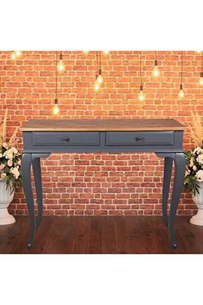 ROYS AHŞAP Ahşap 120 Cm Çekmeceli Antrasit Açık Ceviz Dresuar