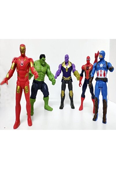 AVENGERS Avnr 5-Piece Lighted Toy Set - Spider, Man, Ironman Hulk 15 cm Rnva 1034239
