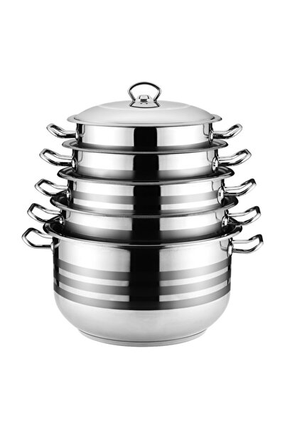 Fırsatbidünya طقم وعاء ستيل 5 من رويال فينوس - 22-24-26-28-30 سم