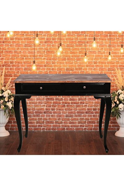 ROYS AHŞAP Ahşap 100 Cm Çekmeceli Siyah Koyu Ceviz Dresuar