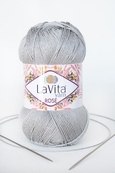 LaVita Yarn Τριαντάφυλλο Amigurumi, Punch, Etamin, Πλεκτό Χέρι Σπάνιο Taka Yarn (6016-μεσαίο γκρι)