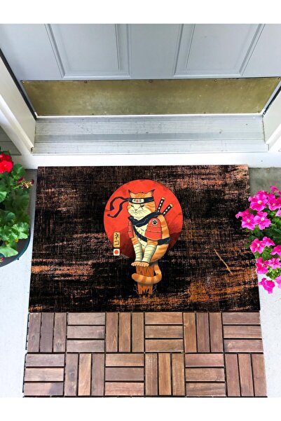 Buket Home سجادة باب أمامية على شكل قطة النينجا، سجادة باب مزخرفة، سجادة باب ...