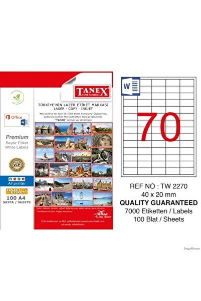 Generic Brand ملصق ليزر تانيكس 40*20 ملم Tw-2270 100 قطعة