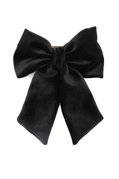 HOLO CASUAL مشبك أوتوماتيكي مخملي بفيونكة سوداء