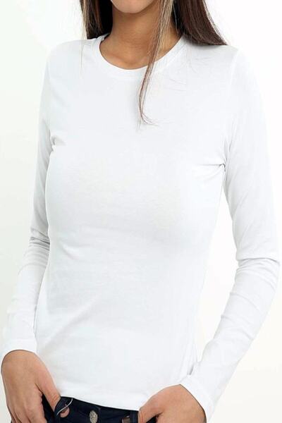 Tutku Elit Γυναικείο ελαστάνινο λευκό μακρυμάνικο βαμβακερό κορμάκι