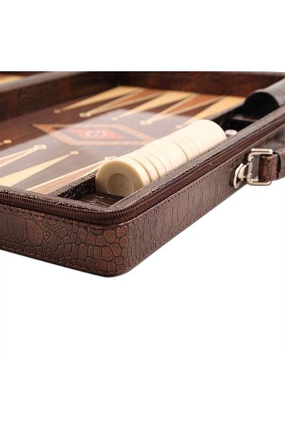 Star Large Luxury Leather Bag - Backgammon Set