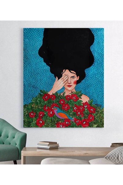 VeraStore Hülya Özdemir-soyut Renkli Kız Kanvas Tablo