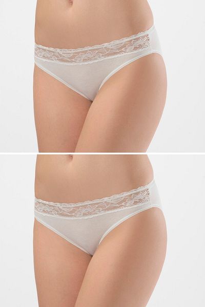 TÜREN 262 Chiloți de bikini din lycra cu talie pentru femei, pachet de 2