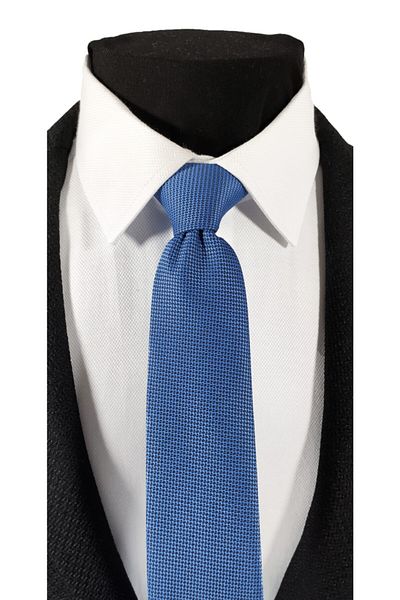 BLC Basic Line Co. Indigo Blue Color Dobby Tie Handkerchief Set