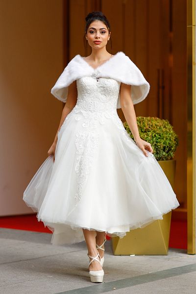 Turkuaz Νύφη Etol, Γούνα, Παλτό, Γούνινο Γιλέκο Off White