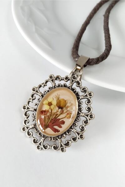 Halley Concept Special Design Handmade Real Floral Epoxy Necklace