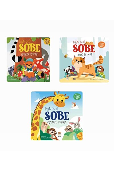 Sincap Kitap Bak-bul Sobe 3 Lü Set Gezigin Ayıcık - Meraklı Kedi - Oyuncu Zürafa