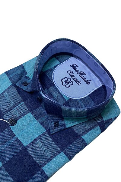 TWO HANDS Чоловіча класична зимова сорочка в клітинку 2157