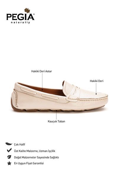 Pegia Genuine Leather Women's Loafer Shoes 700901